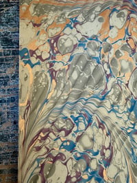 Image 5 of One-of-a-kind hand marbled paper  - 'Stone Ripple'