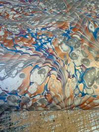 Image 2 of One-of-a-kind hand marbled paper  - 'Stone Ripple'