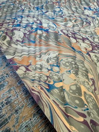 Image 6 of One-of-a-kind hand marbled paper  - 'Stone Ripple'