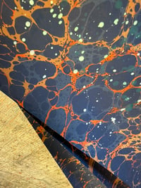 Image 3 of Hand Marbled papers 'NOX' 3 x second quality sheets available Marbled + Splattered