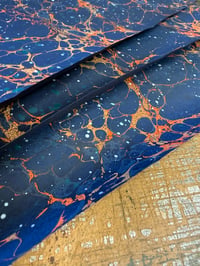 Image 4 of Hand Marbled papers 'NOX' 3 x second quality sheets available Marbled + Splattered