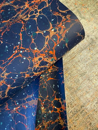 Image 1 of Hand Marbled papers 'NOX' 3 x second quality sheets available Marbled + Splattered