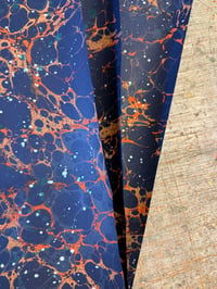 Image 2 of Hand Marbled papers 'NOX' 3 x second quality sheets available Marbled + Splattered