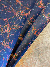 Image 5 of Hand Marbled papers 'NOX' 3 x second quality sheets available Marbled + Splattered