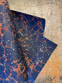 Image 6 of Hand Marbled papers 'NOX' 3 x second quality sheets available Marbled + Splattered