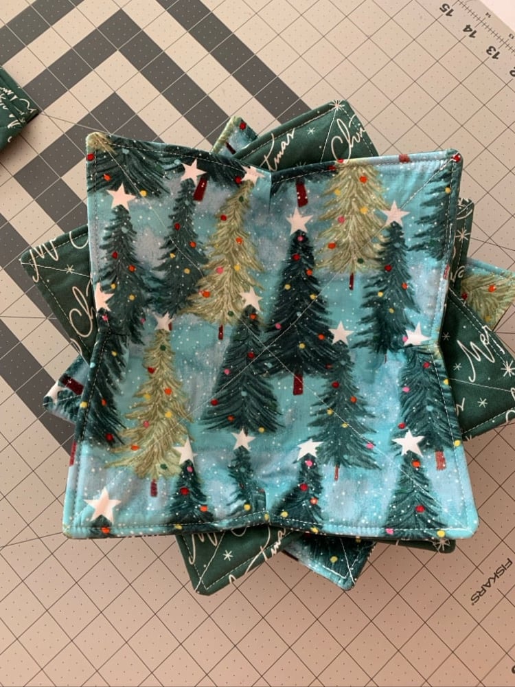Image of 🎁 Set of 2 “Cozy Pines” Fabric Bowls