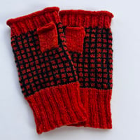 Image 2 of Hand Knitted Black Isle Wrist Warmers in Scottish Wool