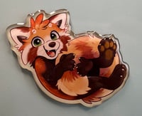 Red Panda Tail Hug Acrylic Magnet
