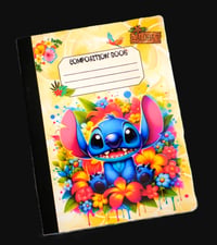 Image 2 of Custom Composition Book & Mini Notebook, Handmade, school, stitch, tropical