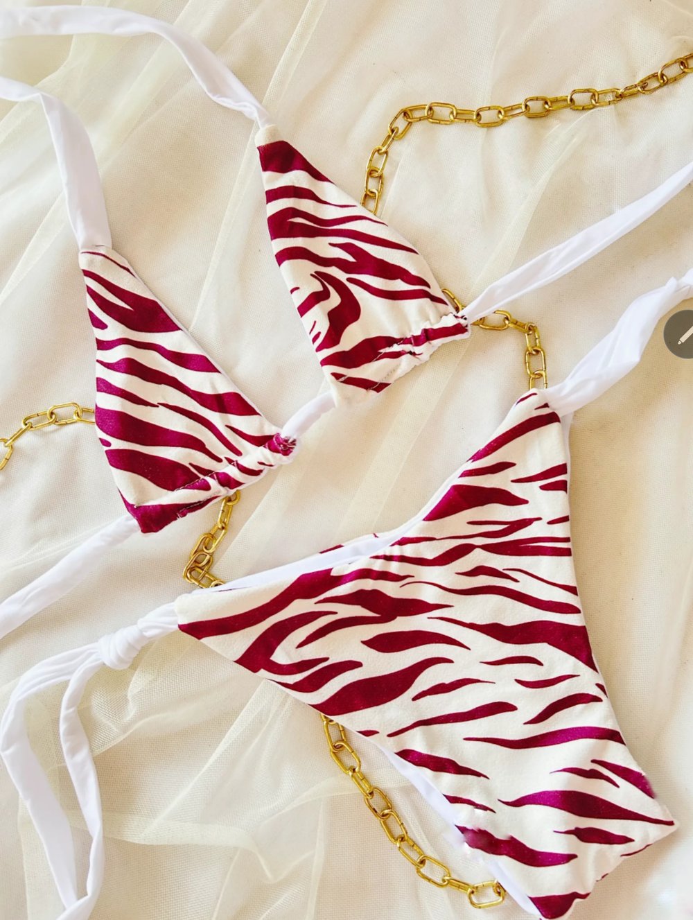 Image of merlot zebra reversible bikini