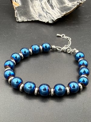 8mm Titanium Coated Hematite Clasp Bracelet