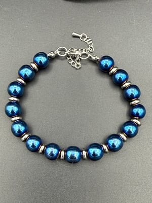 8mm Titanium Coated Hematite Clasp Bracelet