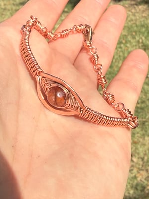 Fire Quartz Copper Woven Bracelet