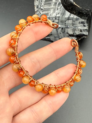 Orange Aventurine/Carnelian Copper Bracelet