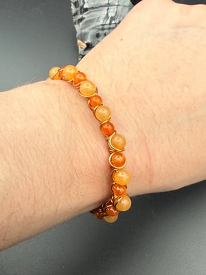 Orange Aventurine/Carnelian Copper Bracelet