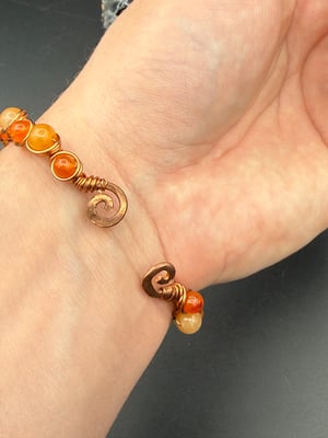 Orange Aventurine/Carnelian Copper Bracelet