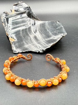 Orange Aventurine/Carnelian Copper Bracelet