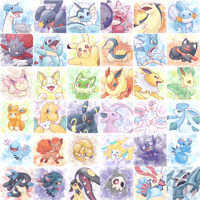 Image 1 of Pokemon prints, stickers, and buttons (set 1, 2, and 3)