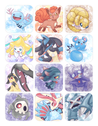 Image 4 of Pokemon prints, stickers, and buttons (set 1, 2, and 3)