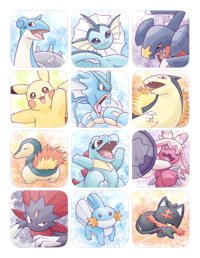 Image 2 of Pokemon prints, stickers, and buttons (set 1, 2, and 3)