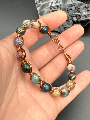 8mm Indian Agate Copper Bracelet