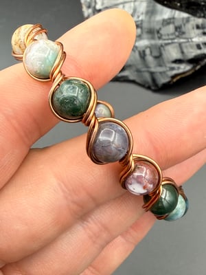 8mm Indian Agate Copper Bracelet