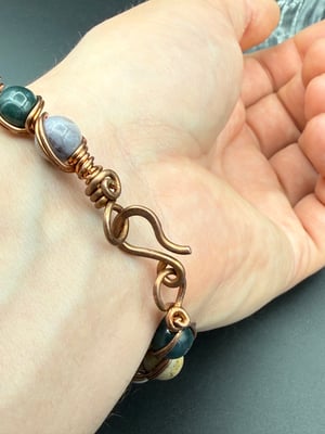 8mm Indian Agate Copper Bracelet