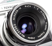 Image 9 of Nikon Nikkormat FTN BLACK 35mm SLR film camera with Nikkor H 50mm F2 lens #2878