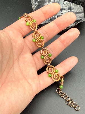 Copper Clasp Bracelet with Quartzite