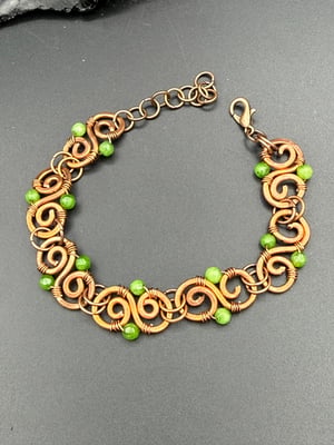 Copper Clasp Bracelet with Quartzite