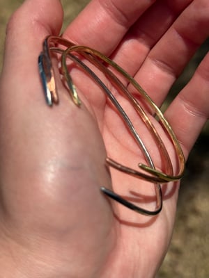 Hammered Bare Metal Bangles - Made to order