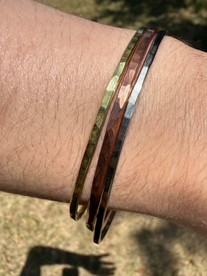 Hammered Bare Metal Bangles - Made to order