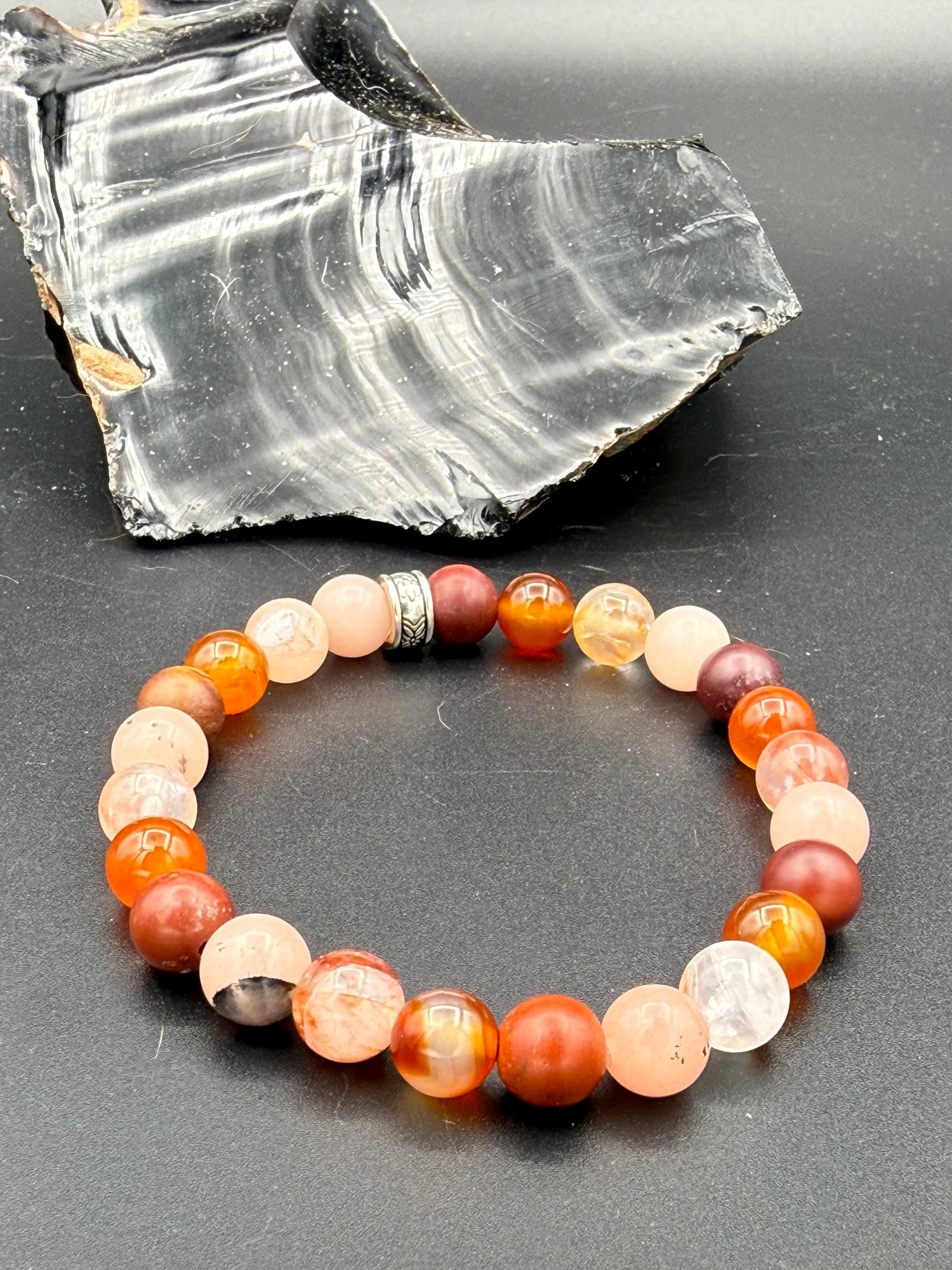 8mm Orange Miximoo Stretch Bracelet