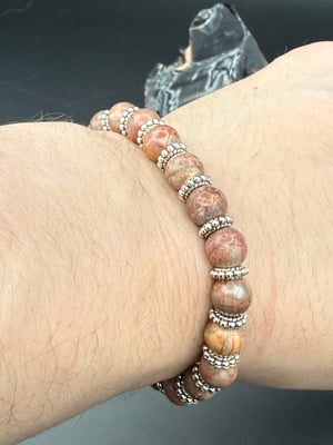 8mm Red Vein Jasper Stretch Bracelet