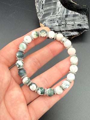 8mm Matte Tree Agate Stretch Bracelet