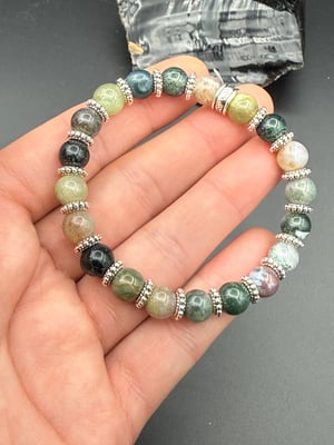 8mm Indian Agate Stretch Bracelet