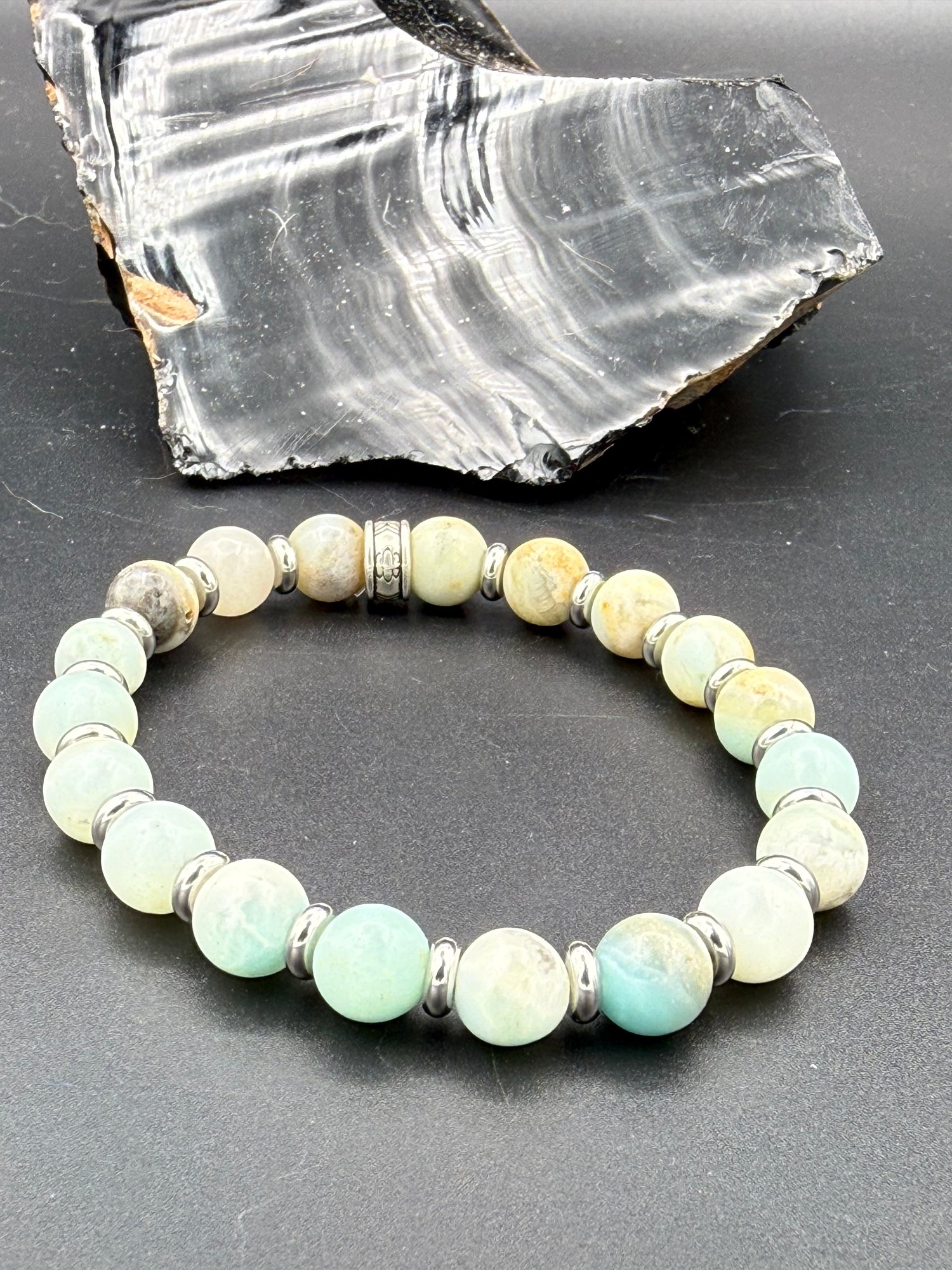 8mm Blue Amazonite Stretch Bracelet