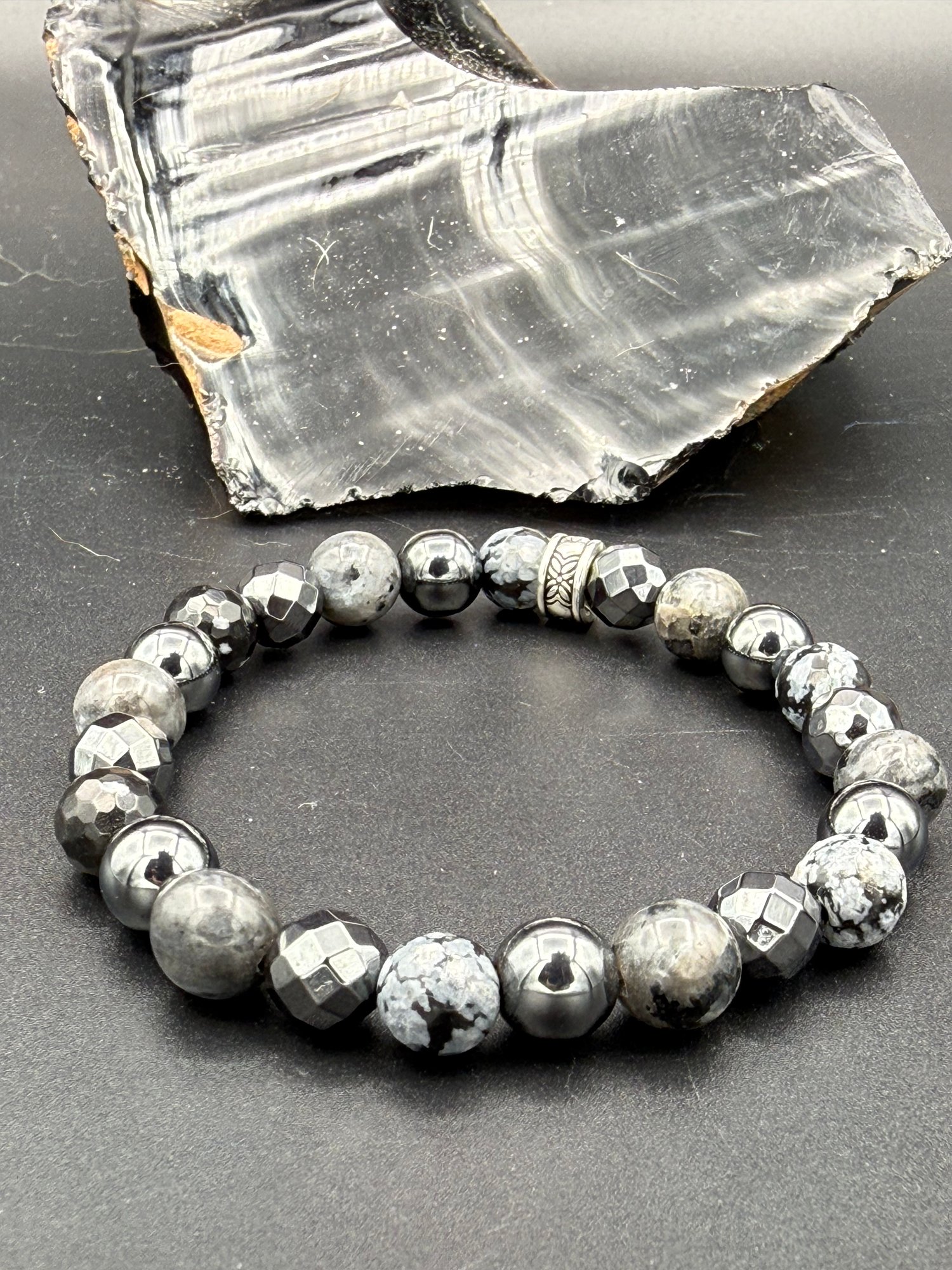 8mm Dark Miximoo Stretch Bracelet