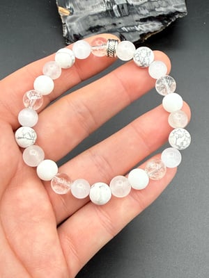 8mm White Miximoo Stretch Bracelet