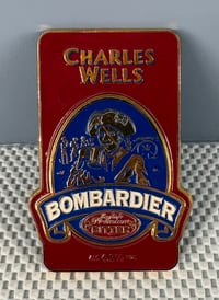 Image 2 of Vintage (1980s) British Beer Pump Clamp & Badge Gold - Charles Wells Bombardier Premium Bitter