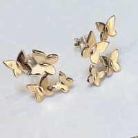 Image 1 of BRONZE (OR SILVER) BUTTERFLY SWARM STUDS