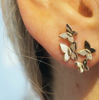 Image 2 of BRONZE (OR SILVER) BUTTERFLY SWARM STUDS