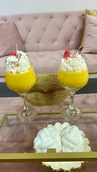 Image 1 of Loaded Piña Colada Soy Candle – Served in a Wine Glass 