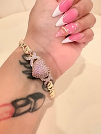Image 1 of Pink heart xoxo bracelet 