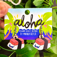Cute Spam Wooden Earrings
