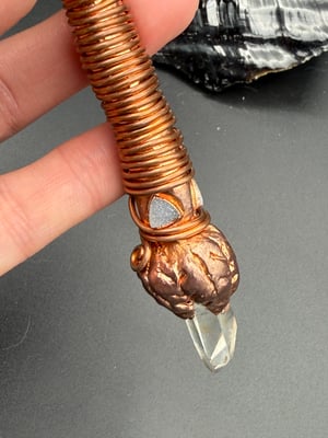 Quartz and Carnelian Electroformed Copper Wand
