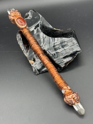 Quartz and Carnelian Electroformed Copper Wand
