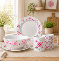 Image 1 of Hmong Plates, Bowls, and Mugs Set