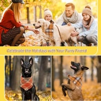 Image 3 of Fall Dog Bandana With Tassels Edges Classic Plaid