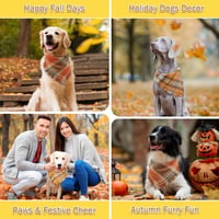 Image 4 of Fall Dog Bandana With Tassels Edges Classic Plaid